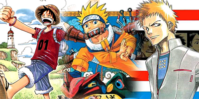 One Piece, Naruto, and Bleach, three of the most speed-scanlated series. onb
