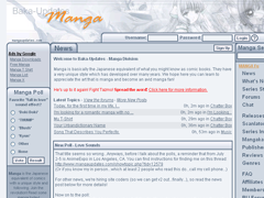 MangaUpdates's frontpage in 2009. mangaupdates
