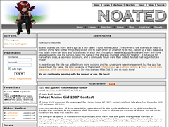 Noated's homepage in 2008. noated